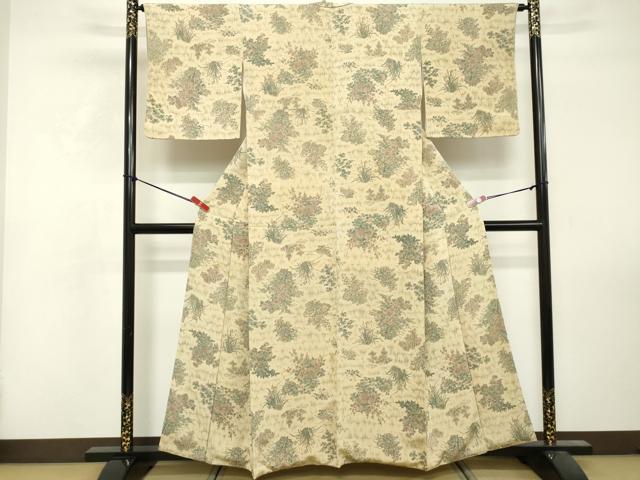 平和屋着物■上質な小紋　手描き　草花文　正絹　逸品　DABF9546cd