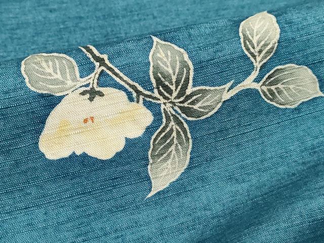 平和屋着物■上質な小紋　紬地　枝花文　正絹　逸品　DABF9538cd