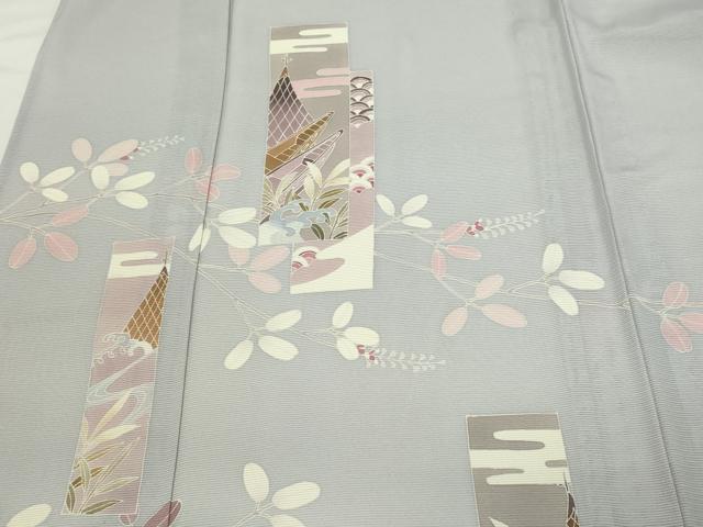平和屋着物＊夏物　訪問着　舟　枝葉文　暈し染め　絽　ロング丈　正絹　逸品　DABF8644sf