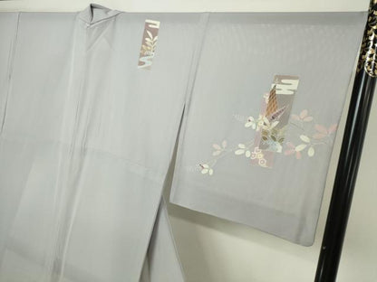 平和屋着物＊夏物　訪問着　舟　枝葉文　暈し染め　絽　ロング丈　正絹　逸品　DABF8644sf