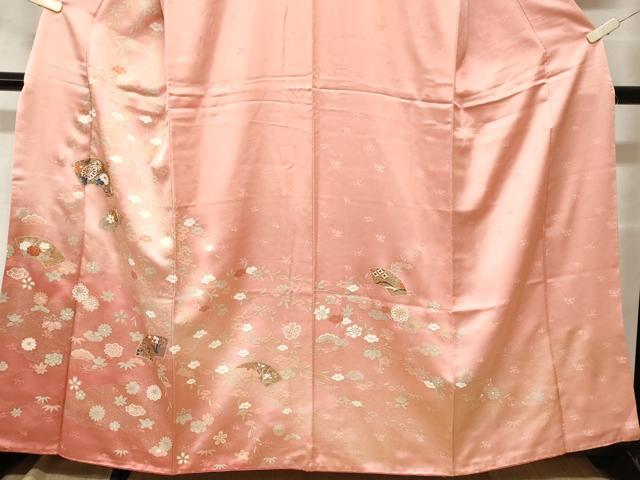 平和屋着物■訪問着　地紙枝垂れ花文　暈し染め　金彩　正絹　逸品　CABF9791ev