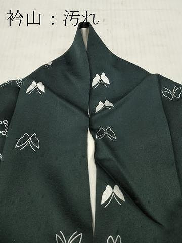 平和屋着物■上質な小紋　絞り　舞蝶間道　銀彩　正絹　逸品　DABF6122zy