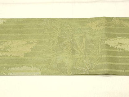 平和屋着物◎九寸名古屋帯　笹竹文　正絹　逸品　DABF6781qp