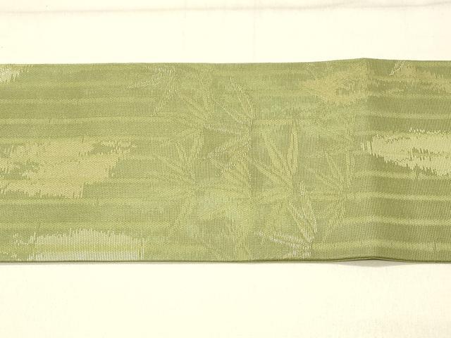 平和屋着物◎九寸名古屋帯　笹竹文　正絹　逸品　DABF6781qp