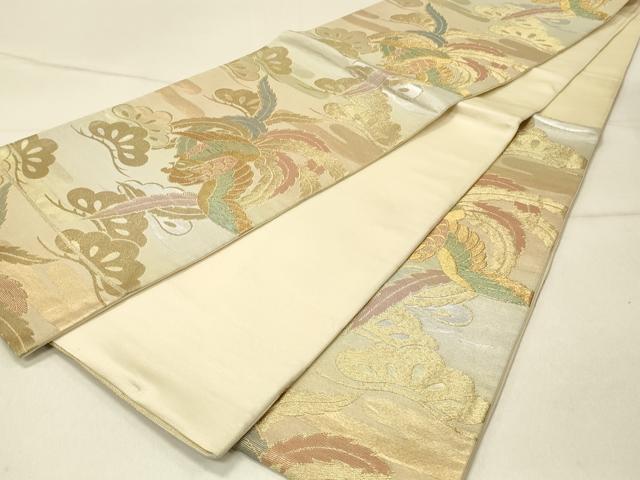 平和屋着物◎六通柄袋帯　鳳凰松文　金銀糸　正絹　逸品　DABF6792qp