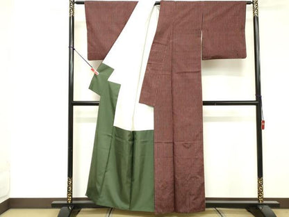 平和屋着物■上質な紬 間道 正絹 逸品 DABF9576cd