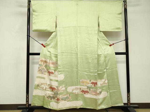 平和屋着物■訪問着　駒刺繍　エ霞花文　金彩　正絹　逸品　DABF9562cd