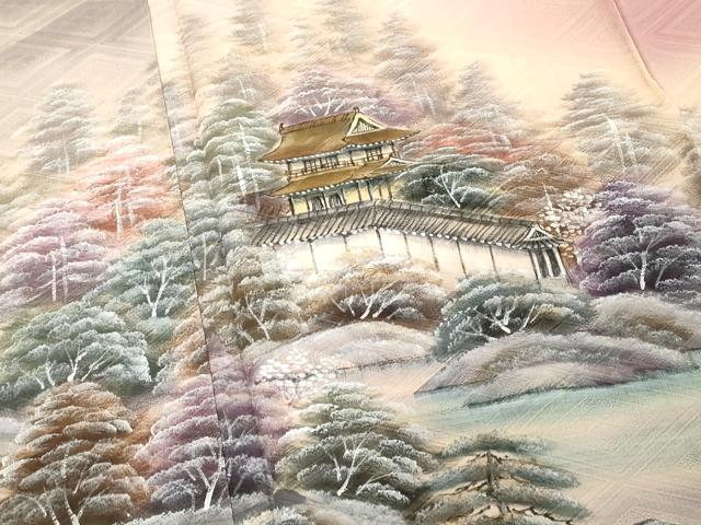 平和屋着物■訪問着　手描き　遠山風景文　暈し染め　正絹　逸品　DABF9563cd