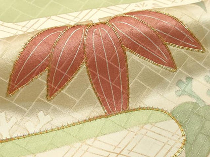 平和屋着物■訪問着　駒刺繍　エ霞花文　金彩　正絹　逸品　DABF9562cd