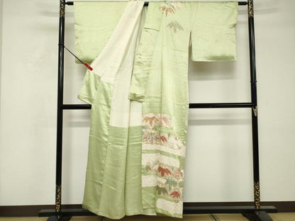 平和屋着物■訪問着　駒刺繍　エ霞花文　金彩　正絹　逸品　DABF9562cd