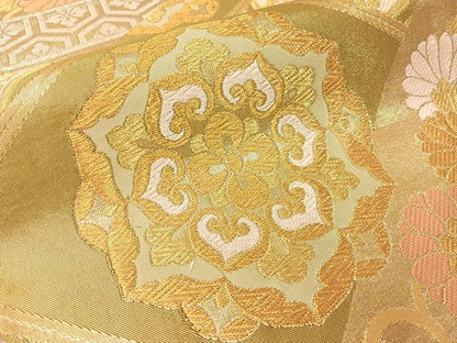 平和屋着物●西陣　川島織物　六通柄　本袋帯　吉祥花文　金銀糸　正絹　逸品　CABG7788vp