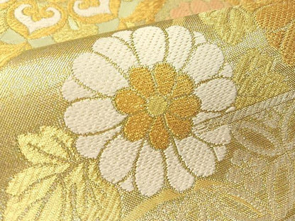 平和屋着物●西陣　川島織物　六通柄　本袋帯　吉祥花文　金銀糸　正絹　逸品　CABG7788vp