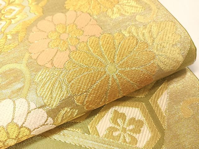 平和屋着物●西陣　川島織物　六通柄　本袋帯　吉祥花文　金銀糸　正絹　逸品　CABG7788vp