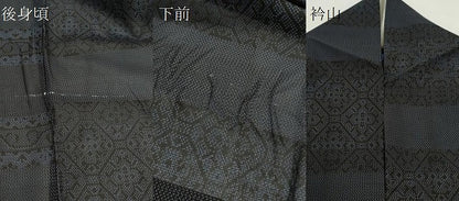平和屋着物＊夏物　本場大島紬　夏大島　横段吉祥花文　正絹　逸品　CABG2250ze