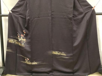 平和屋着物■訪問着 刺繍 草花文 暈し染め 金彩 正絹 逸品 DABF6805qp