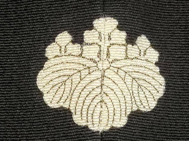 平和屋着物■豪華黒留袖　刺繍　花鳥丸文　玉露茶染　金彩　正絹　逸品　DABF9607cd