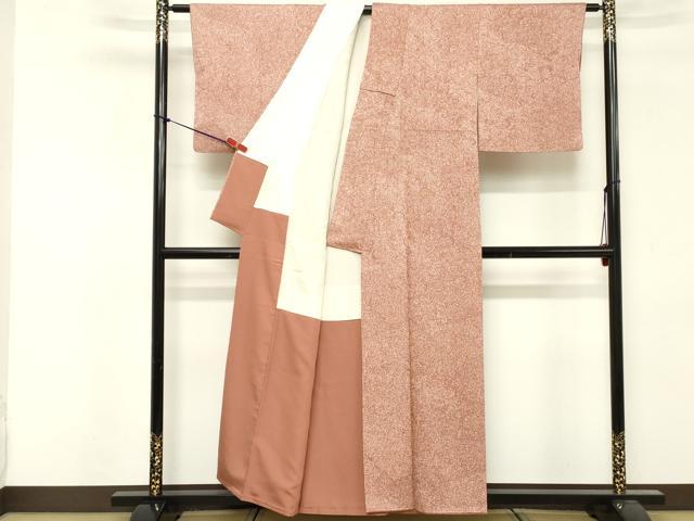 平和屋着物■上質な小紋　霞文　たたき染め　正絹　逸品　DABF9641cd