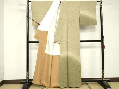 平和屋着物■訪問着　扇面舞桜文　暈し染め　正絹　逸品　DABF9648cd
