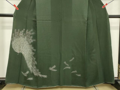 平和屋着物■訪問着　孔雀羽文　金彩　正絹　逸品　DABF9649cd