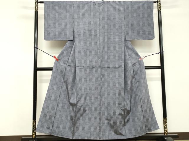 平和屋着物■上質な紬　格子　正絹　逸品　未使用　DABF9642cd