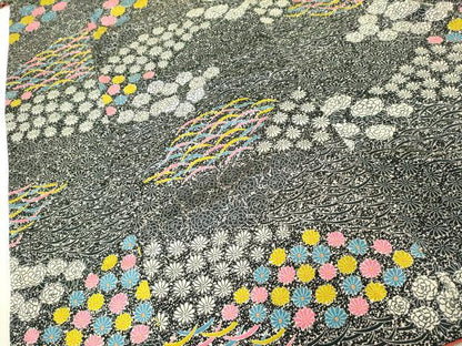 平和屋着物■上質な小紋　芝花文　正絹　逸品　DABF9644cd