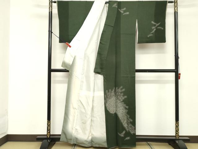 平和屋着物■訪問着　孔雀羽文　金彩　正絹　逸品　DABF9649cd