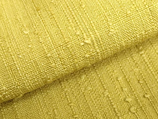 平和屋本店●極上　浦野理一　経節紬　九寸名古屋帯　刈安色地　逸品　DZAB7061kh6