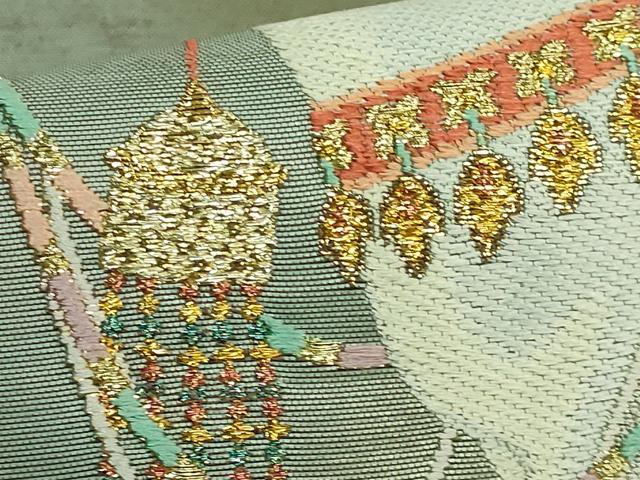 平和屋本店●極上　西陣最高峰・北尾織物匠　太鼓柄袋帯　白馬　金銀糸　逸品　DZAB7065kh6
