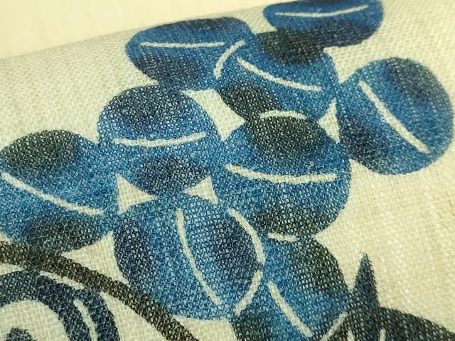 平和屋着物＊極上　夏物　本場琉球紅型　藍型　九寸開き名古屋帯　龍　麻　逸品　DZAB7104kh6