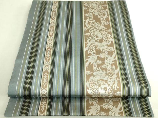 平和屋本店●極上　本場筑前博多織　両面　全通柄袋帯　龍　献上　逸品　DZAB7113kh6