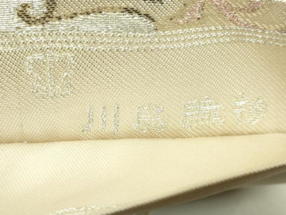 平和屋本店●極上　西陣　川島織物　六通柄　本袋帯　洋花文　銀糸　逸品　DZAB7122kh6