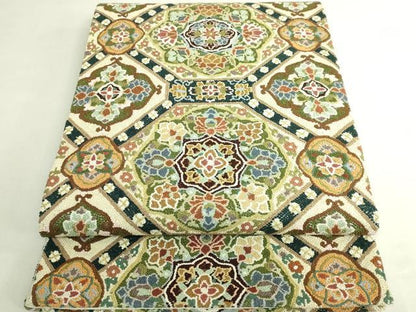 平和屋本店●最高級　中国三大刺繍　総相良刺繍　総刺繍　袋帯　200万粒　総詰め　蜀江花文　逸品　DZAB7128kh6