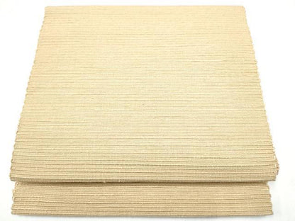 平和屋着物●八寸名古屋帯　信州紬　色無地　浅黄色　正絹　逸品　CABG8919hy