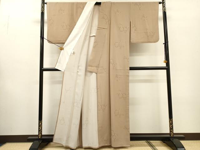 平和屋着物▽小紋　単衣　七宝文　さんび謹製　洗える着物　DABF2558fe