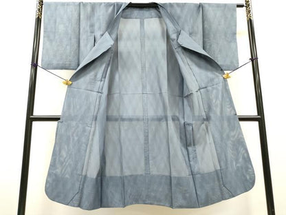 平和屋着物▽道行コート　スリーシーズン　春夏秋　塵除け　霞文　ロング丈　正絹　逸品　未使用　DABF2554fe
