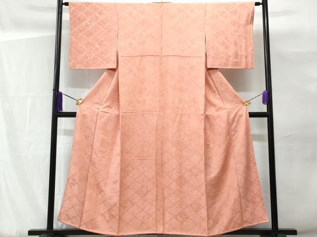 平和屋着物■上質な小紋　菱陶器花文　正絹　逸品　CABG9630fb