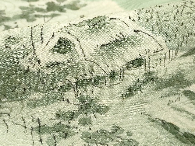 平和屋着物■訪問着　手描き　風景文　正絹　逸品　DABF9651cd