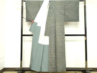 平和屋着物■上質な小紋　紬地　抽象文様　正絹　逸品　DABF9681cd