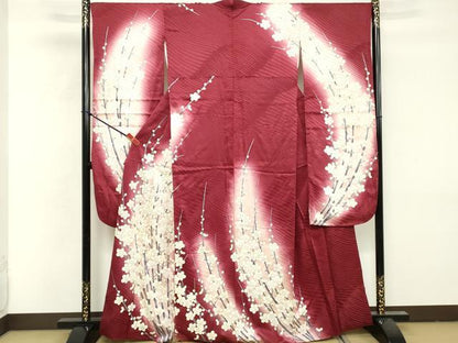 平和屋着物■豪華振袖　駒刺繍　枝梅文　暈し染め　銀彩　やまと誂製　正絹　逸品　DABF9692cd