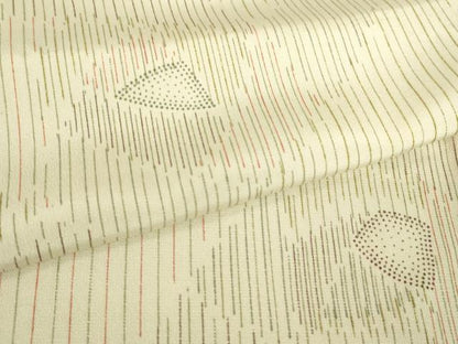 平和屋着物▽上質な紬　単衣　幾何学文　正絹　逸品　DABE4973az