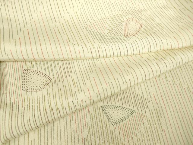 平和屋着物▽上質な紬　単衣　幾何学文　正絹　逸品　DABE4973az