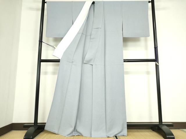 平和屋着物▽上質な色無地　単衣　秘色色　正絹　逸品　DABG0023az