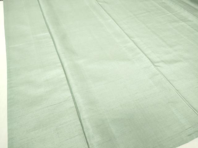 平和屋着物▽上質な紬　単衣　錆青磁色　正絹　逸品　未使用　DABG0036az