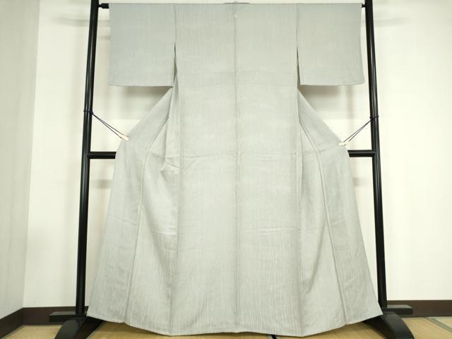 平和屋着物▽上質な色無地　単衣　樹林地紋　灰青色　正絹　逸品　DABG0027az