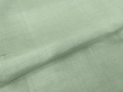 平和屋着物▽上質な紬　単衣　錆青磁色　正絹　逸品　未使用　DABG0036az