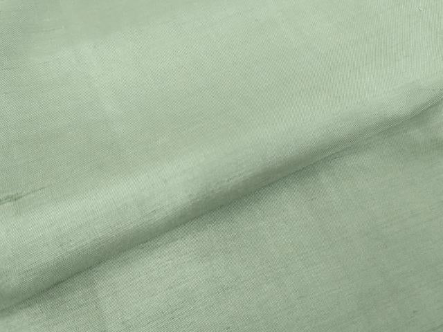 平和屋着物▽上質な紬　単衣　錆青磁色　正絹　逸品　未使用　DABG0036az