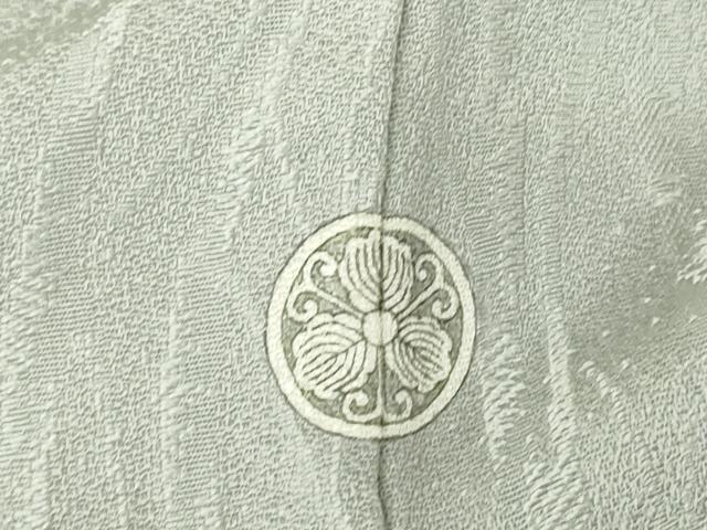 平和屋着物▽上質な色無地　単衣　樹林地紋　灰青色　正絹　逸品　DABG0027az