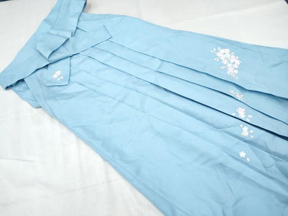 平和屋着物[]卒業式　女の子　子供　行灯袴　刺繍　桜　洗える着物　DABE7295ma