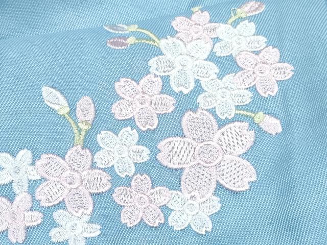 平和屋着物[]卒業式　女の子　子供　行灯袴　刺繍　桜　洗える着物　DABE7295ma