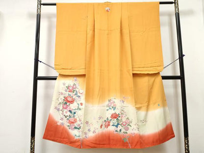 平和屋着物∵女の子　十三参り　子供　祝着　友禅　作家物　草花文　暈し染め　逸品　DABE7307ma